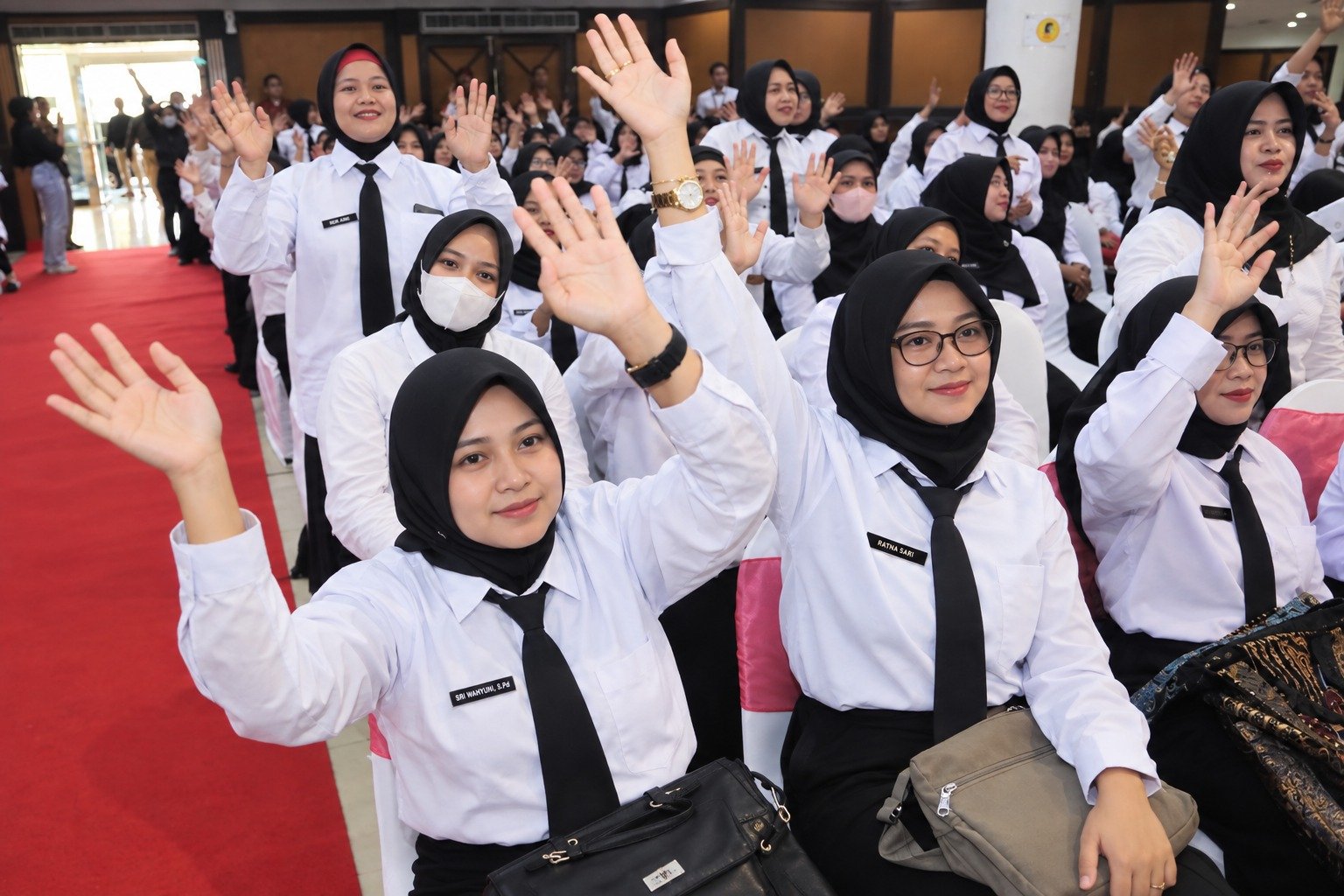 Pemerintah menyiapkan anggaran khusus untuk mendukung peralihan status guru Pegawai Pemerintah dengan Perjanjian Kerja (PPPK) paruh waktu menjadi PPPK penuh waktu mulai 2027.
