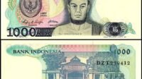 Uang kertas pecahan Rp 1.000 Tahun Emisi 1987.