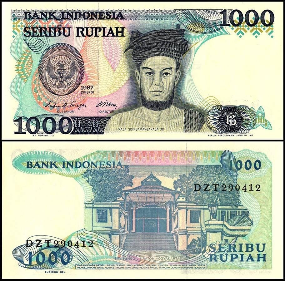 Uang kertas pecahan Rp 1.000 Tahun Emisi 1987.